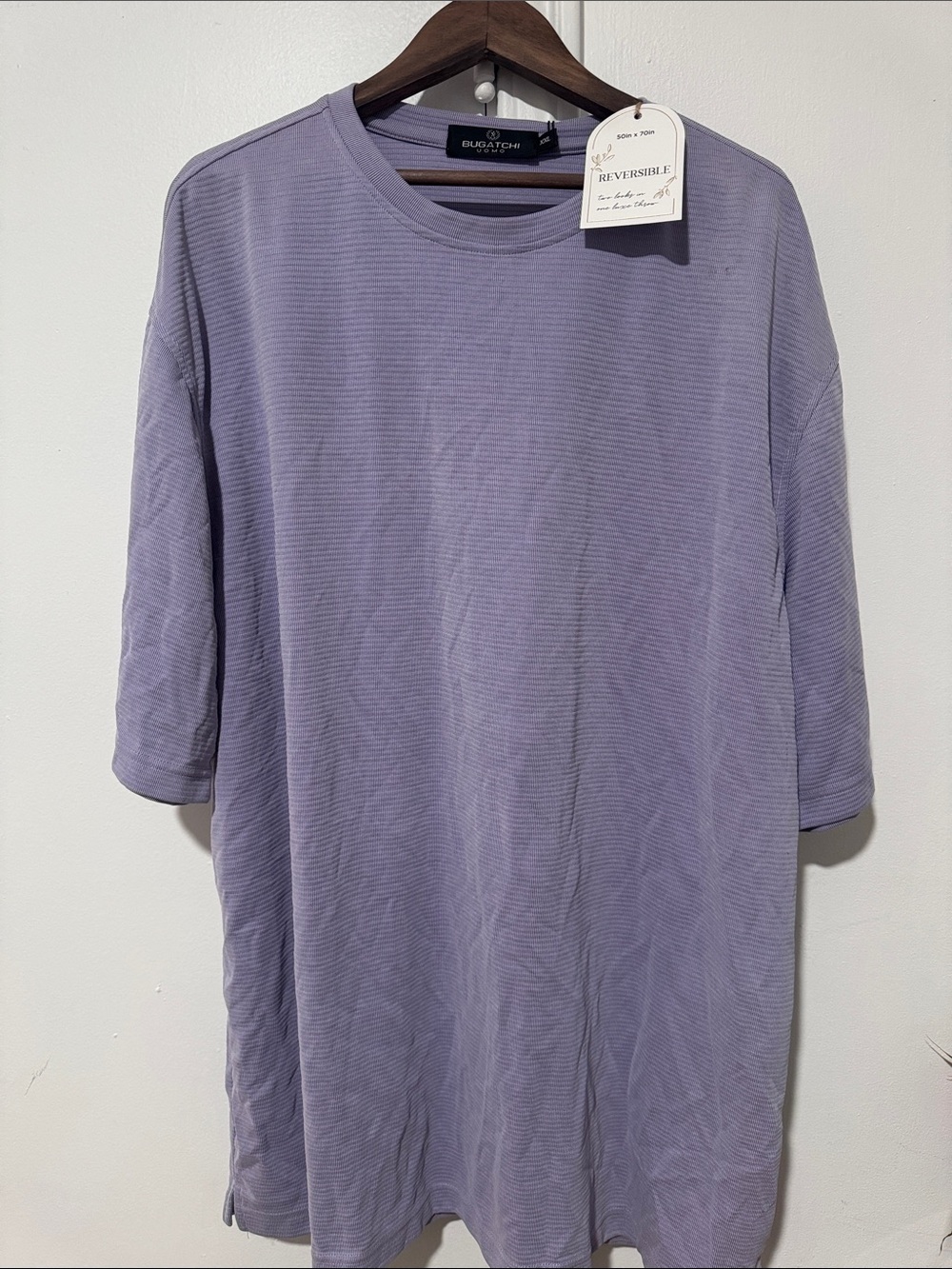 Bugatchi Lilac Ribbed Crewneck Tee